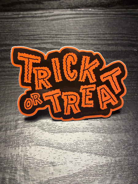 Vintage trick or treat sticker
